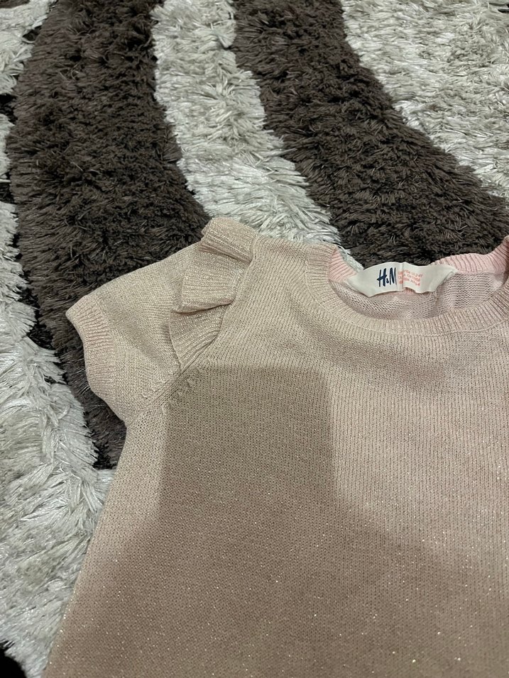 Parlak pembe Bej Kız Çocuk Kısa Kollu Elbise h&m 2-4 yaş - Görsel 2