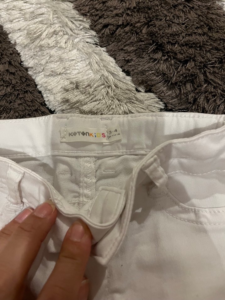 Koton 3-4 yaş beyaz kot pantolon kız - Görsel 4