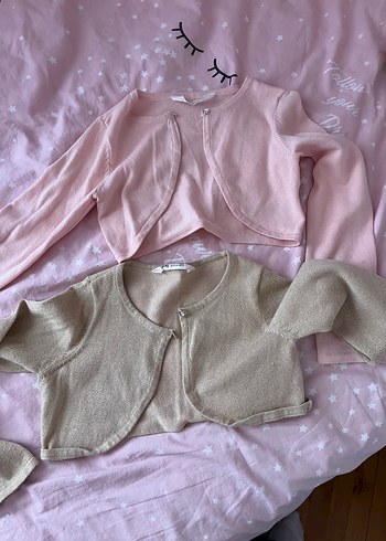 Kız Çocuk Bej ve Pembe 2 adet Bolero 6-8 yaş 122/128 h&m - Görsel 7