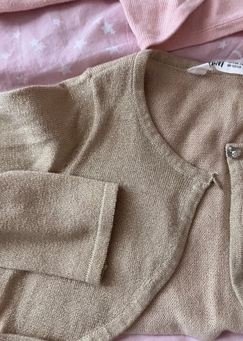 Kız Çocuk Bej ve Pembe 2 adet Bolero 6-8 yaş 122/128 h&m - Görsel 2