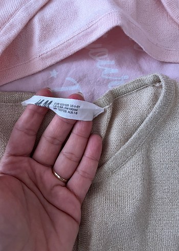 Kız Çocuk Bej ve Pembe 2 adet Bolero 6-8 yaş 122/128 h&m - Görsel 4