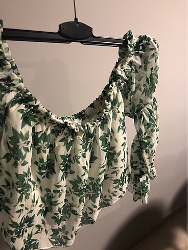 m Beden yeşil Renk Yazlık bluz crop
