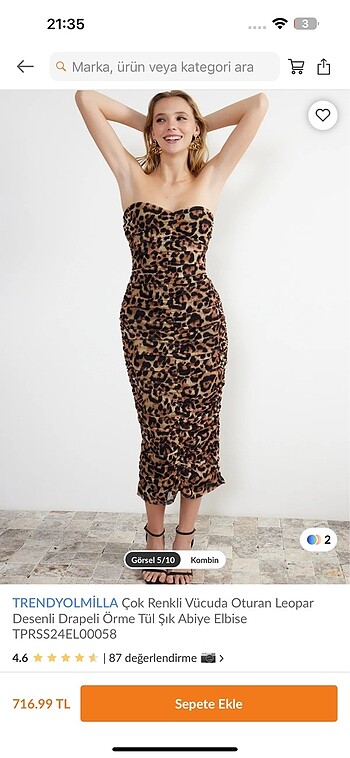 Trendyol & Milla Leopar elbise