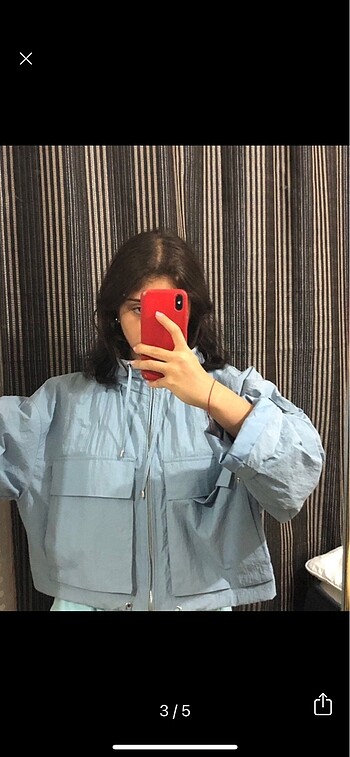 42 Beden yağmurluk crop koton