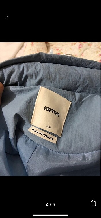 42 Beden mavi Renk yağmurluk crop koton