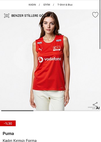 Puma Etiketili Vodafone Puma M 38 Turkiye Kadin Voleybol Formasi