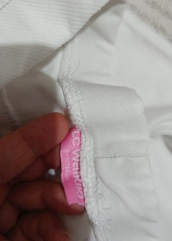 Beyaz Pamuklu Kız çocuk Kapri - Görsel 5