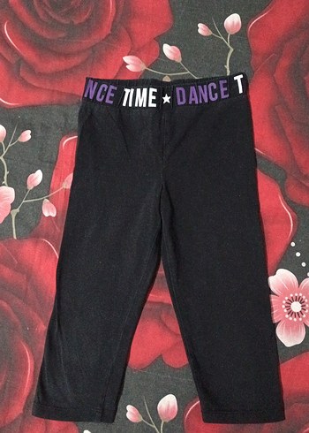 Siyah kız çocuk Midi Tayt Dance Baskılı - Görsel 2