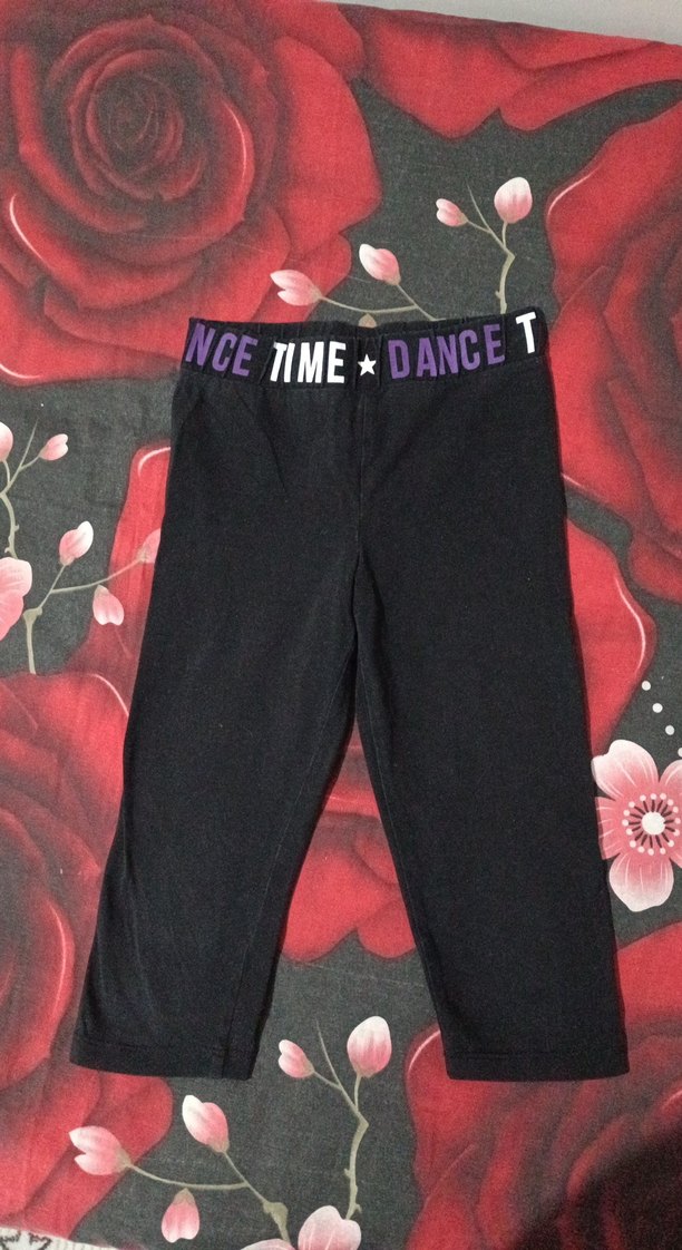 Siyah kız çocuk Midi Tayt Dance Baskılı - Görsel 2