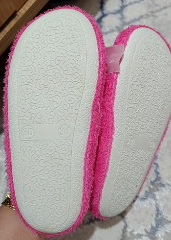 Kızlar için Pembe Noktalı Sıcak Ev Terliği - Görsel 3