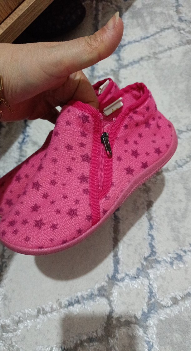 Kız Çocuk Pembe Fermuarlı Sıcak Ev Terliği - Görsel 2