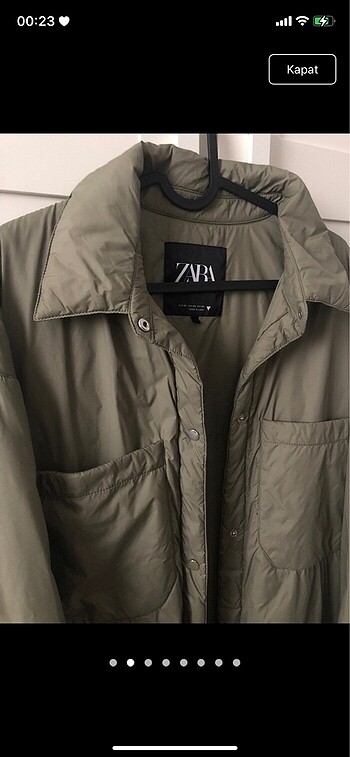 xs Beden haki Renk Zara İnce Mont Ceket Haki