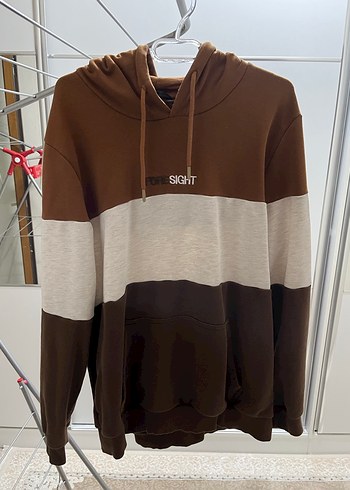 Erkek Kahverengi Kapüşonlu Sweatshirt