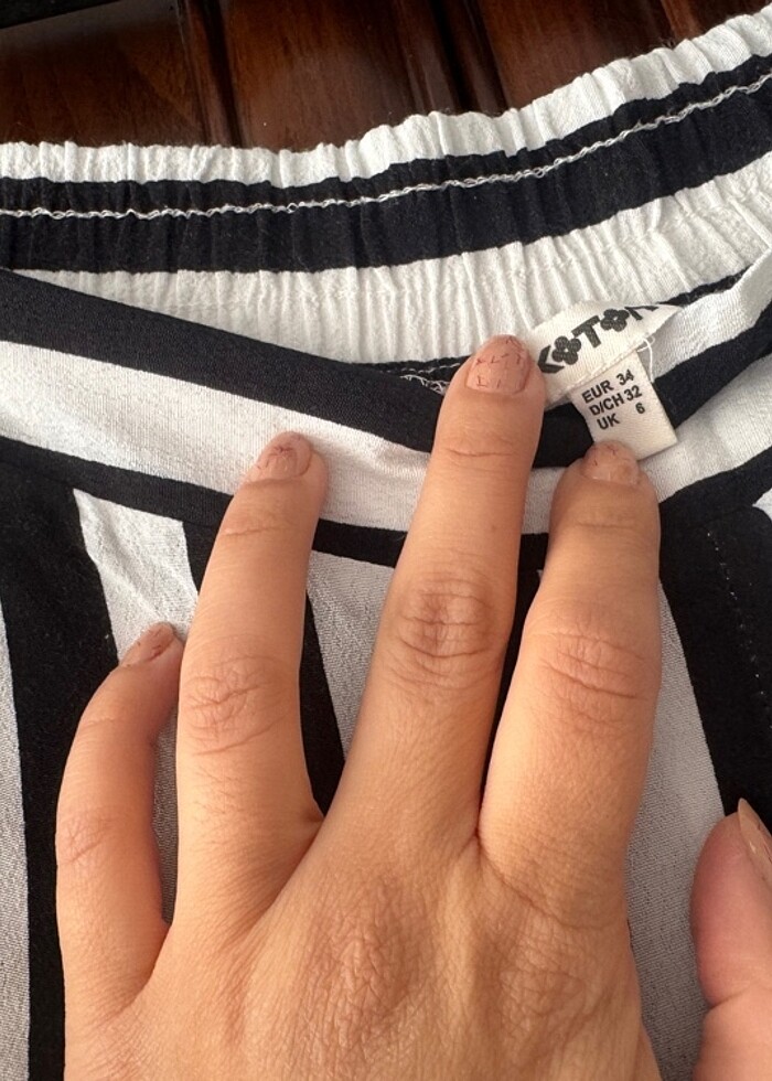 Koton çizgili ince kumaş pantolon - Görsel 3