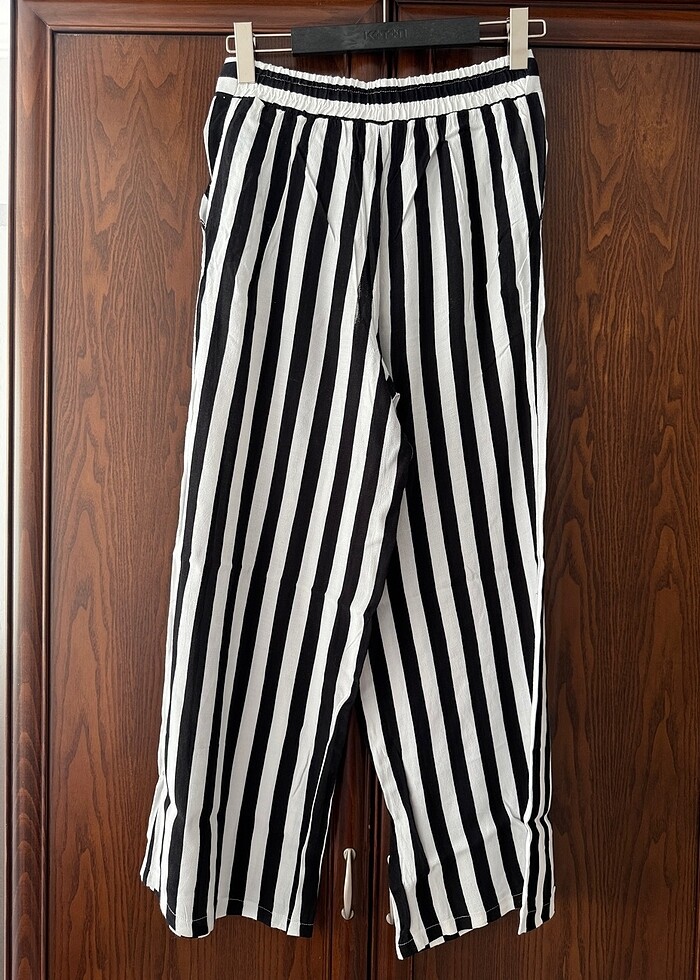 Koton çizgili ince kumaş pantolon - Görsel 2