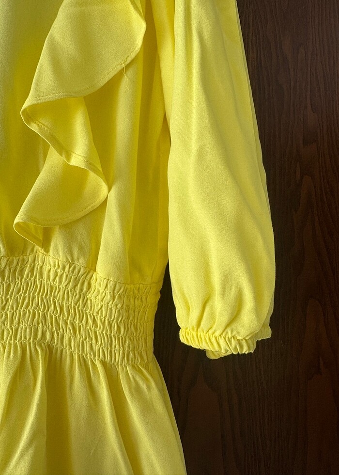Koton sarı keten elbise - Görsel 3