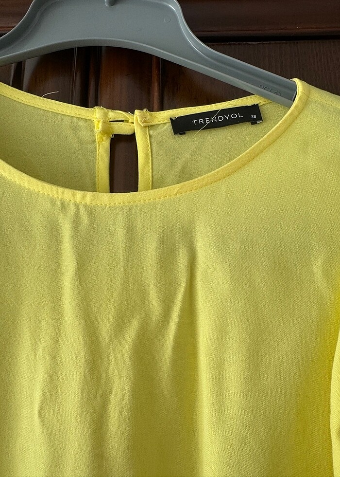 Koton sarı keten elbise - Görsel 4