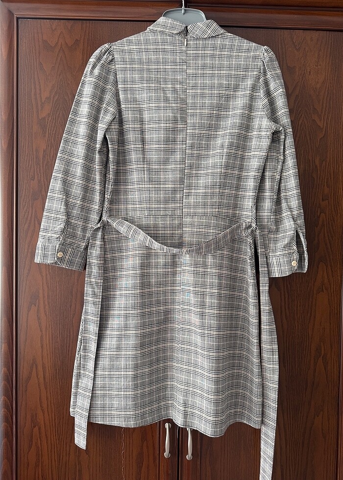 Koton kareli mini likralı elbise - Görsel 2