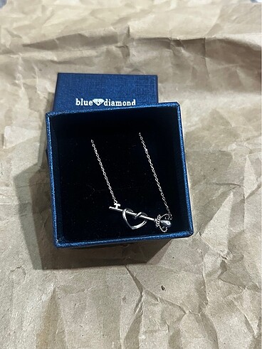 Blue diamond gümüş elmas kolye