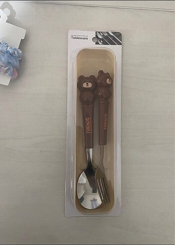 OiOi Çocuklar için Yeşil Kurbağa Desenli Çatal ve Kaşık Seti