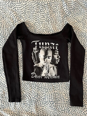 Bershka Tupac Uzun Kollu Crop