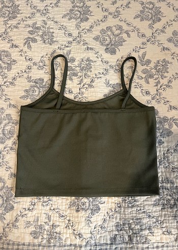 American Vintage Kadın Kolsuz Crop Top, Kayık Yaka, Haki Renk