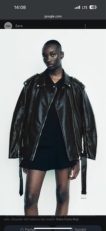 Zara Zara suni deri oversize biker ceket