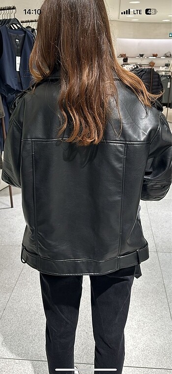 xs Beden Zara suni deri oversize biker ceket