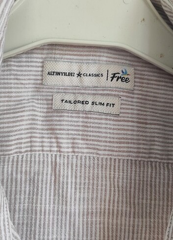 s Beden Altın yıldız slim fit gömlek