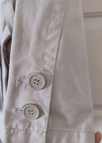 Bej Midi Kadın Trençkot Düğmeli - Görsel 5