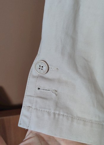 Bej Midi Kadın Trençkot Düğmeli - Görsel 4