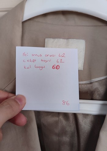 Düğmeli Bej Kadın Deri Blazer Ceket - Görsel 2