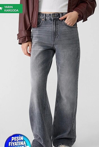 Stradivarius D92 Gri Pantolon