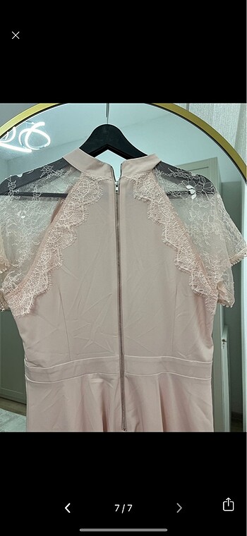 Pudra Pembe Elbise - Görsel 7