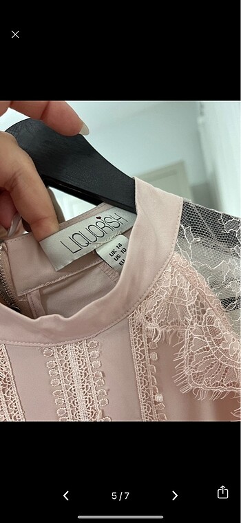 Pudra Pembe Elbise - Görsel 5