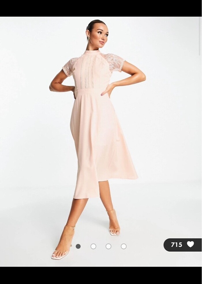 Pudra Pembe Elbise - Görsel 2