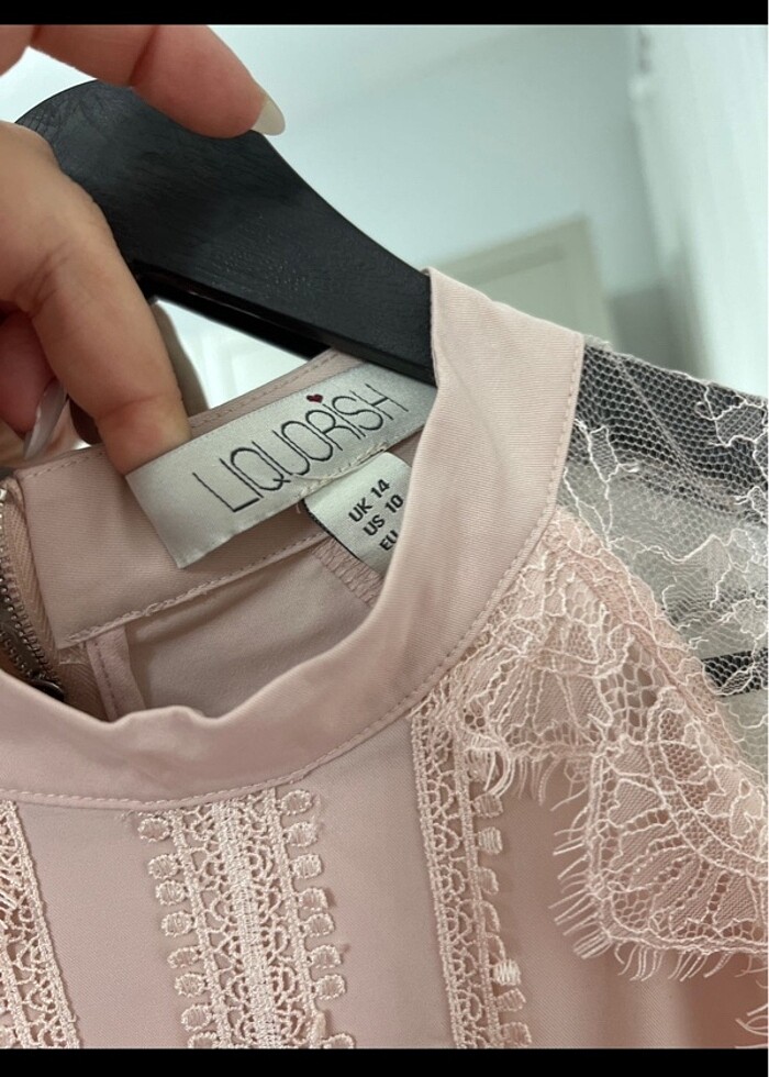 Pudra Pembe Elbise - Görsel 5