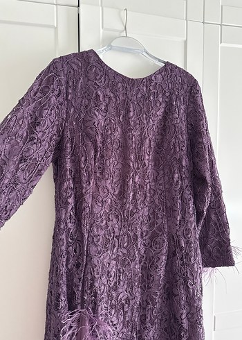 Mor Drapeli Uzun Kadın Abiye Elbise - Görsel 4