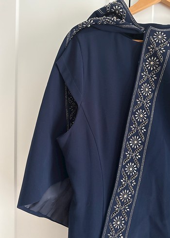 Nakışlı Lacivert Kadın Uzun Elbise takım - Görsel 6