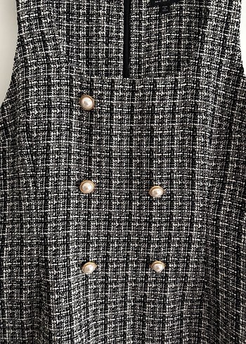 Düğmeli, Kolsuz Midi Kadın Elbise - Görsel 2