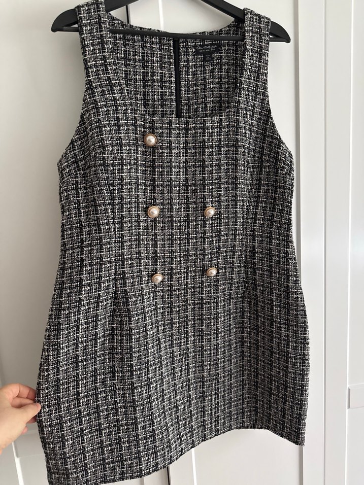 Düğmeli, Kolsuz Midi Kadın Elbise - Görsel 4