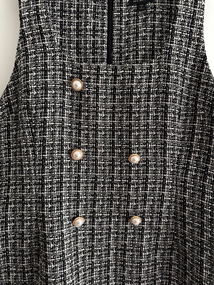 Düğmeli, Kolsuz Midi Kadın Elbise - Görsel 2