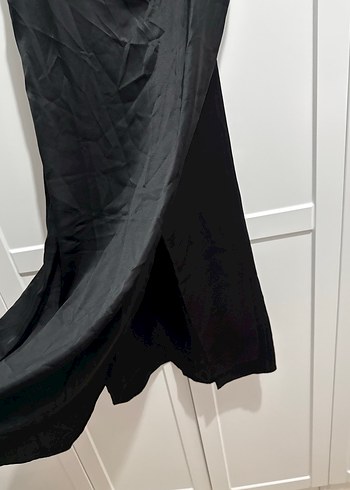 H&m Siyah Uzun İp Askılı Saten Elbise - Görsel 5