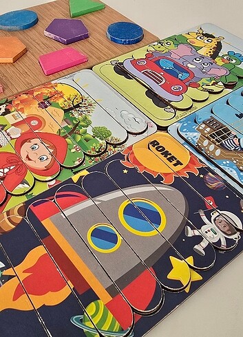 5 adet AHŞAP YAPBOZ/PUZZLE