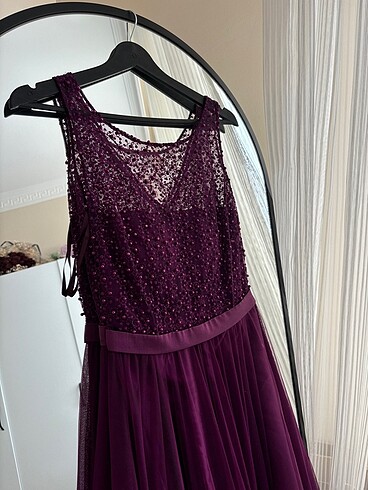 Mor nişan söz mezuniyet elbisesi - Görsel 2