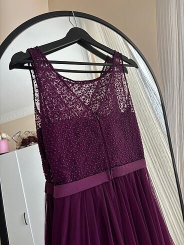 Mor nişan söz mezuniyet elbisesi - Görsel 4