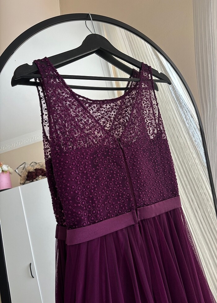 Mor nişan söz mezuniyet elbisesi - Görsel 4