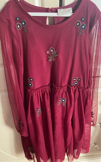 8 Yaş Beden bordo Renk Lc waikiki kız çocuk elbise