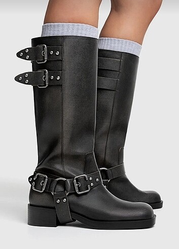 Stradivarius Kadın Biker Çizme