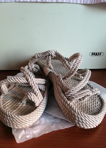 38 Beden camel Renk Nomadic Model Platform Kadın Halat Sandalet
